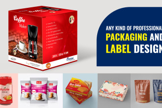 create any product packaging design with dieline and label design