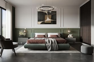 design realistic 3d bedroom renders