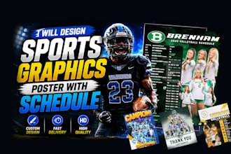 design sports graphics poster with schedule
