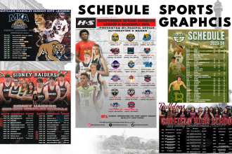 design sports graphics poster with schedule