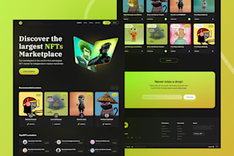 create ui ux for nft website and nft landing page in figma