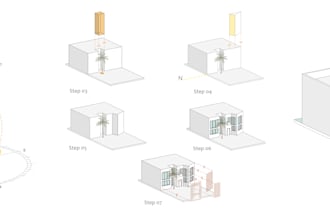 design 2d and 3d architecture axonometric diagram