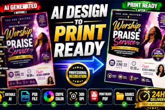 recreate ai generated designs into editable print ready files