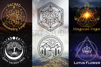 do unique sacred geometry logo, spiritual, yoga, mystical design