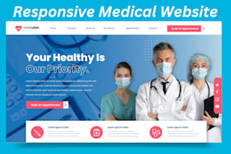 design medical, hospital or clinic and healthcare website