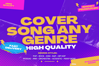 make instrumental, backing track or cover song in 24 hours