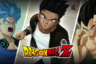 your dragon ball  z character with streetwear