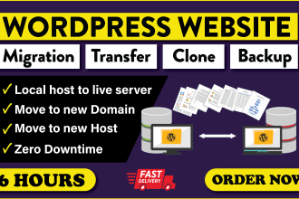 transfer, migrate wordpress website to new host or domain