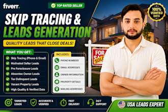 provide real estate lead generation skip tracing  in 24 hours