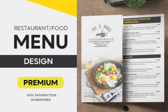 design food menu, restaurant menu, digital menu