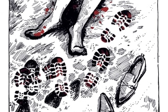 draw scary true crime illustration