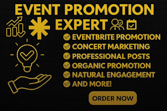 event promotion, ticket sales, event flyer, website promotion, eventbrite