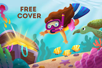 draw children story book illustration and cover design