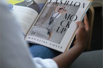 do magazine design, product catalog design and cover page design