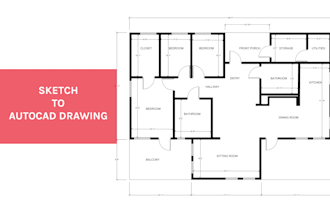 redraw autocad 2d floor plan using sketch drawing