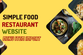 create your restaurant website and menu item import