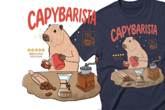 design cute kawaii custom t shirt illustration for you