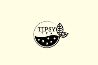 design a unique  clean logo for the boba tea shop tipsy tea