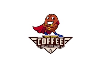 design hero bean coffee logo for new brand