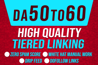 create seo dofollow high da backlinks with tier link building
