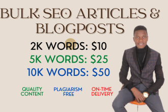 write bulk SEO articles and blog posts, wordpress blogs