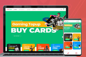 gaming top up, visa and gift card selling website code