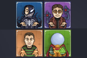 draw high quality pixel art portraits for customize your characters