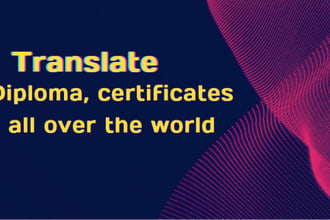 translate marriage, birth, and death certificates and any document