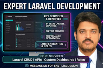 build a laravel PHP web application or admin panel