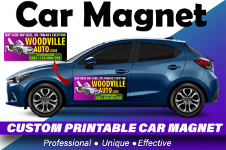 design stunning car door magnet, van magnet, or any vehicle door sign