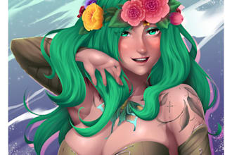 draw a character bust up portrait