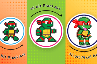 do 8 bit 16 bit and 32 bit pixel art for your nft collection