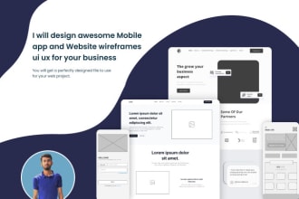 design website UI UX, wireframe mockup design in figma