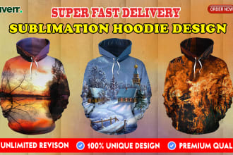 do all over print sublimation hoodie and any clothing design