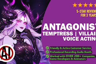 do an evil, antagonist villain female voice over and actor