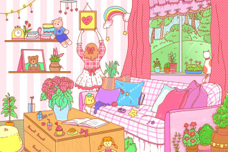 draw cute doodle background illustrations