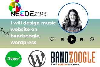 design music website on bandzoogle, wordpress