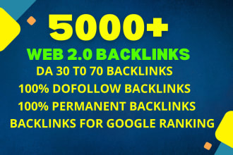 5000 high quality powerful SEO backlinks boost google ranking