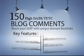 do 150 unique domain dofollow blog comments backlinks
