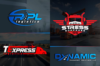 design transport logistic and trucking company logo