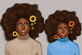 do minimalist african american character design