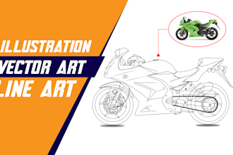 draw vehicle product line art illustration