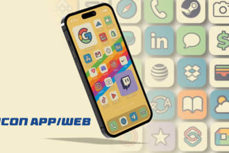 design retro and attractive app icon logo