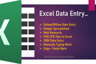provide data entry, copypaste, web scraping, web research