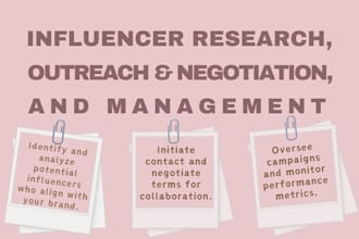 do instagram influencer research, outreach, and management