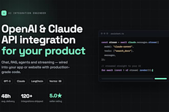 integrate openai, claude API into your app or website