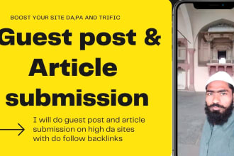 do guest post and article submission on high da sites with do follow backlinks