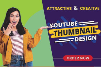 design eye catchy and attractive youtube thumbnails
