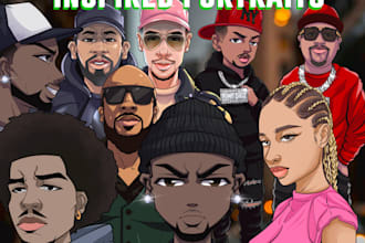 draw your photo into a high quality boondocks or anime style cartoon character