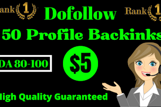 manually build 50 social media profile backlinks for google ranking